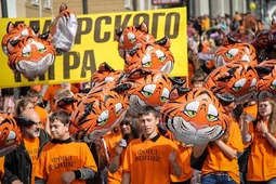 Легкоатлетический марафон открыл программу празднования традиционного праздника Приморья "День тигра", который посвящен охране природы и редких обитателей Уссурийской тайги